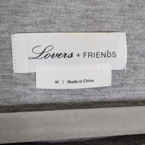 Revolve Lovers + Friends Sz M Maxi Blouson Dress Side Slit Long Sleeve Boat Neck - Picture 10 of 10